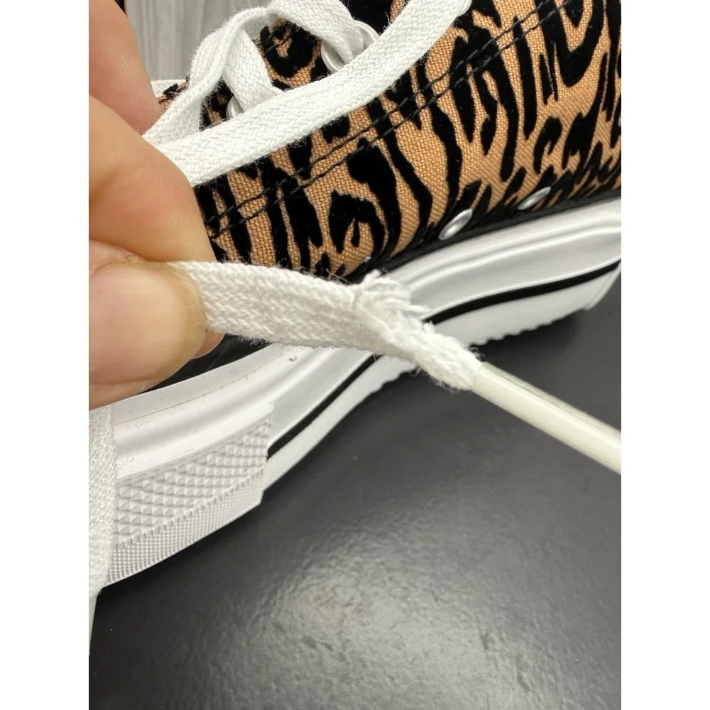 Converse Double Stack All Star Lift Womens Size 11 Platform Leopard Print Shoes